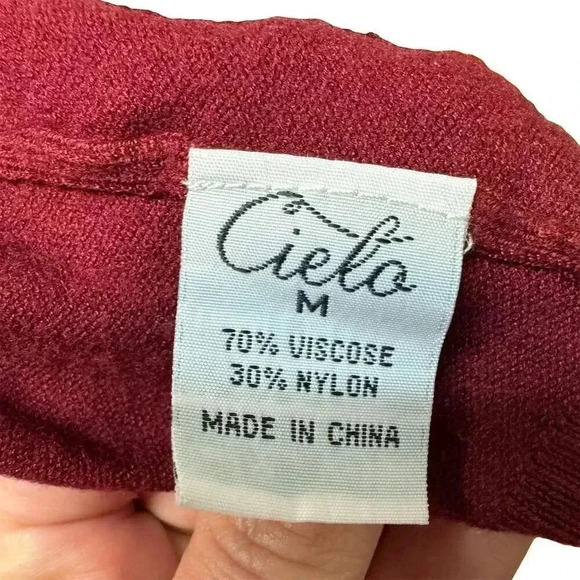 Cielo Women's Red Open Front Cardigan Sweater M Long Sleeve Pockets - Picture 5 of 6